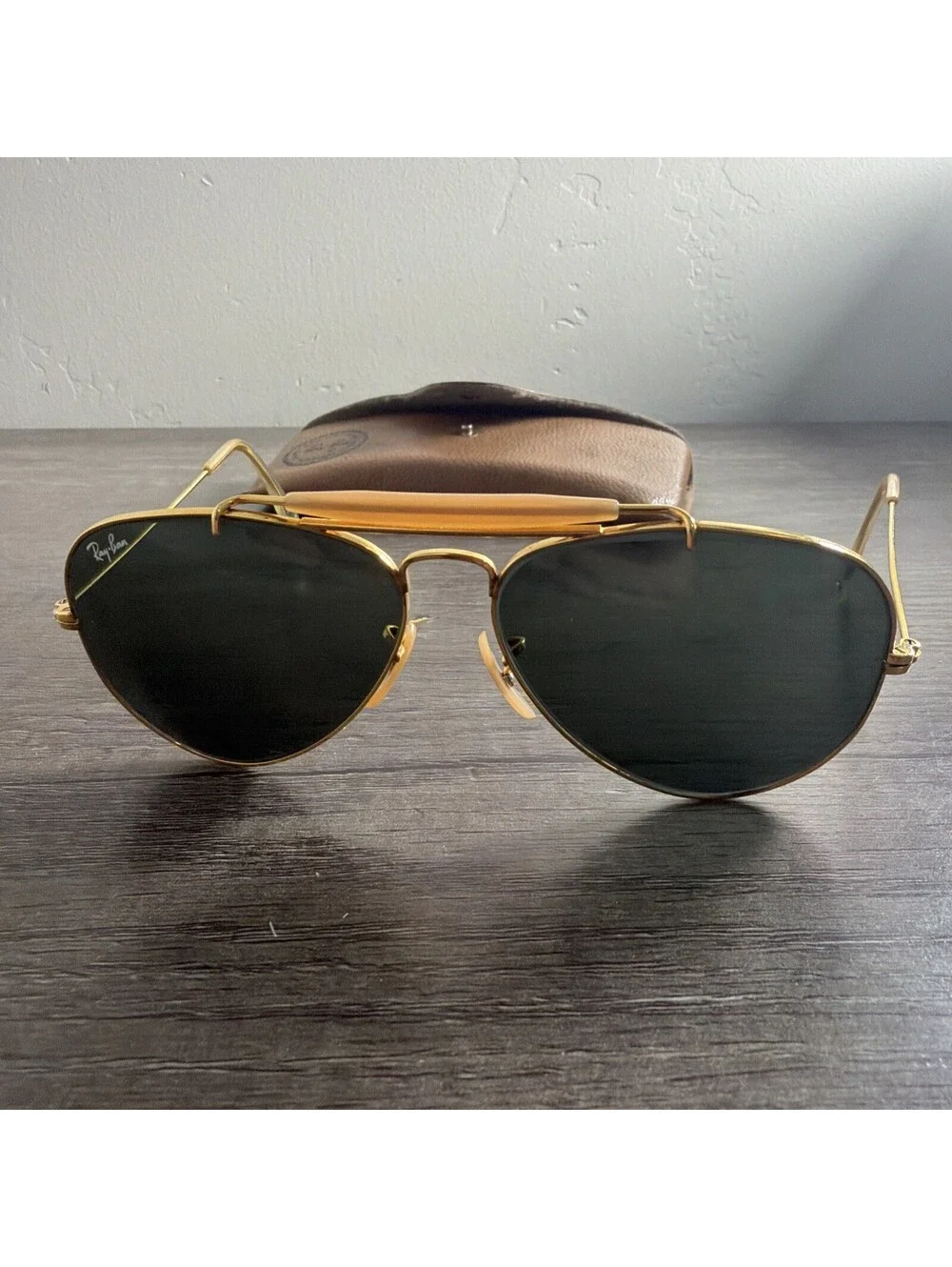 Vintage Bausch & Lomb Ray-Ban Outdoorsman Sunglasses 58-14 Green Lenses